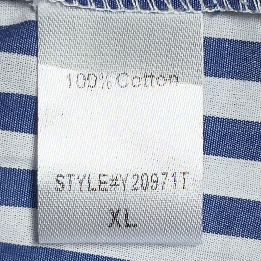 Pomander Place Kenzo Tiered Mini Dress Womens Sz XL Blue Striped Sleeveless - Picture 7 of 10